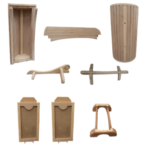 Disassembled saddle stand