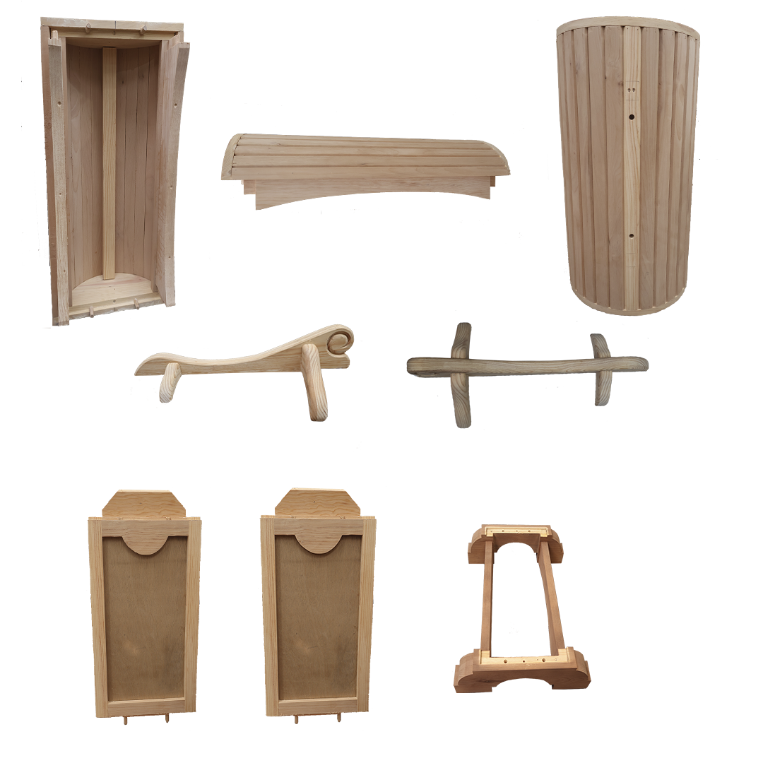 Disassembled saddle stand