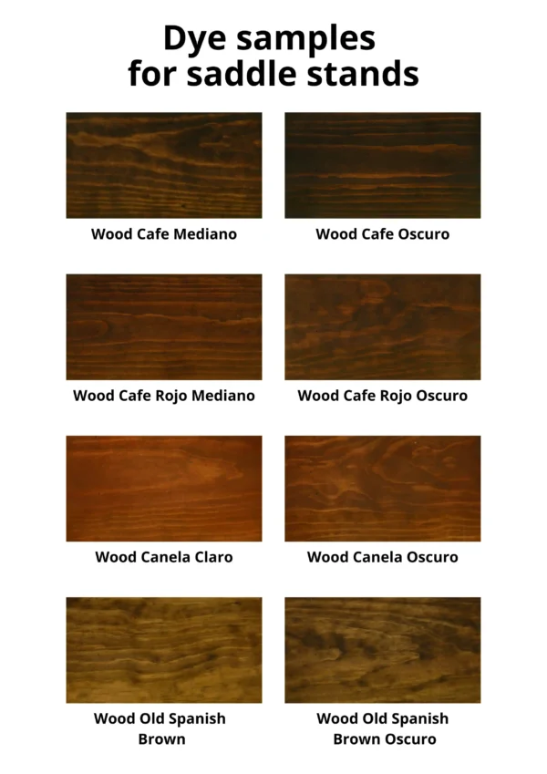 Dye samples for saddle stands