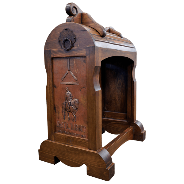 Exclusive handcrafted Rio Grande saddle stand with rustic Western design, perfect for saddle storage and display