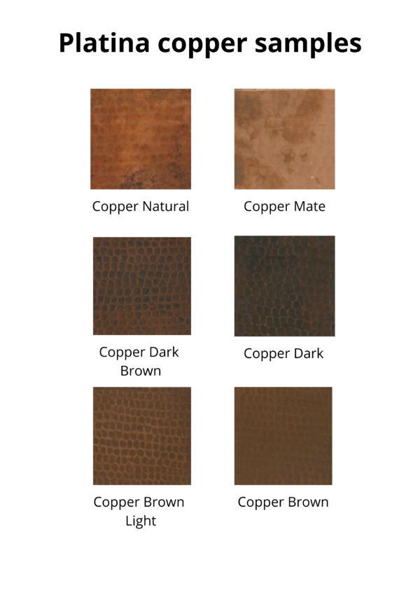 Copper samples for saddle stands
