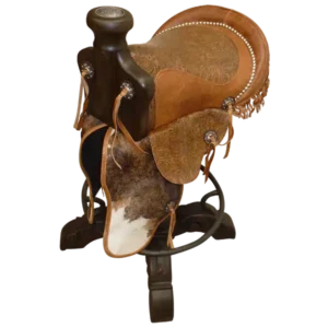 Bar Stool: 180° Swivel Customizable Handcrafted Cowboy Saddle