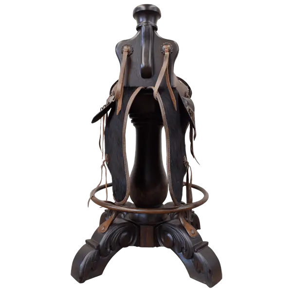 Bar Stool with Black and Brown Cowboy Saddle