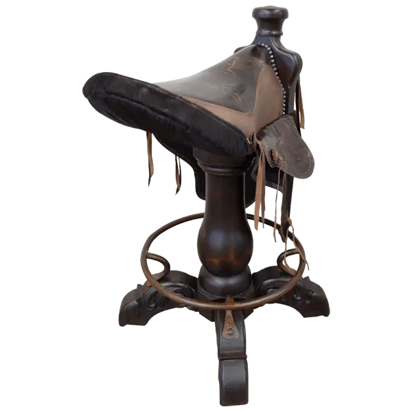 Bar Stool with Black and Brown Cowboy Saddle