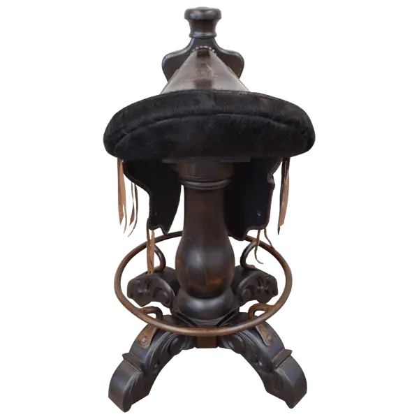 Bar Stool with Black and Brown Cowboy Saddle