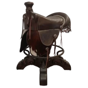 Bar Stool with Dark Brown Cowboy Saddle