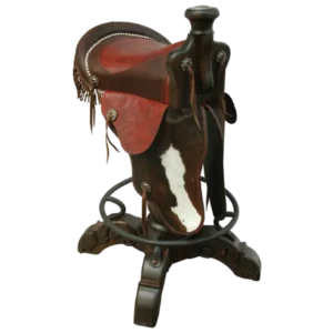 Bar Stool with Earthen Cowboy Saddle