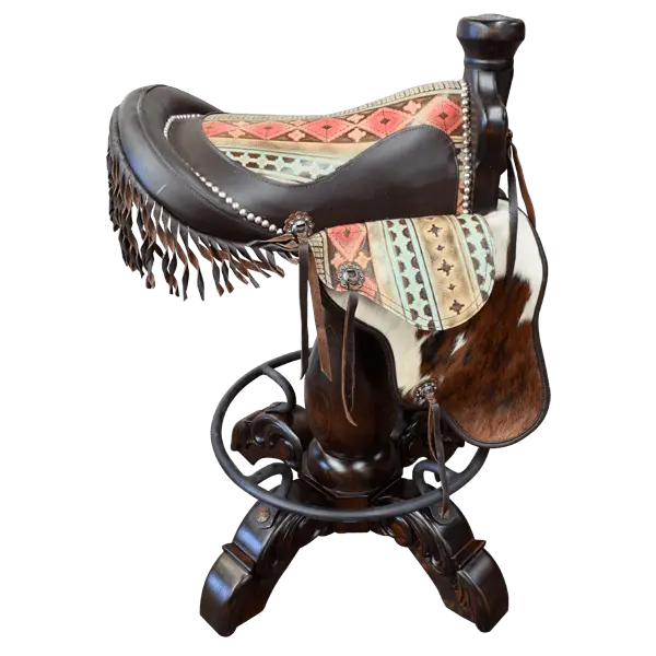 Handcrafted Southwestern Saddle Bar Stool