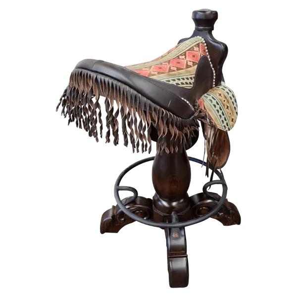 Handcrafted Southwestern Saddle Bar Stool